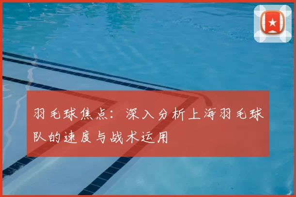 羽毛球焦点:深入分析上海羽毛球队的速度与战术运用